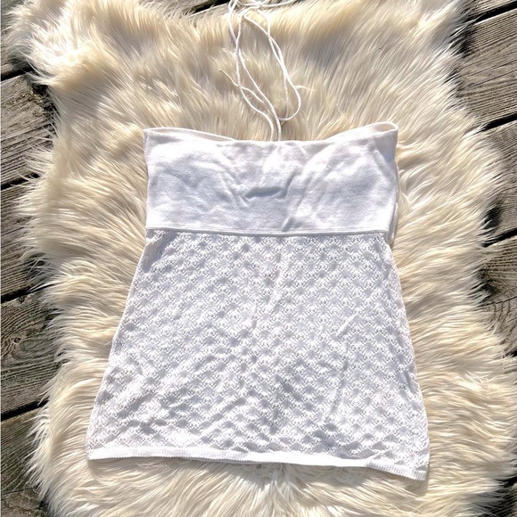 VENUS Beaded Cashmere Crochet Tube Top Cami Y2K - Picture 5 of 7